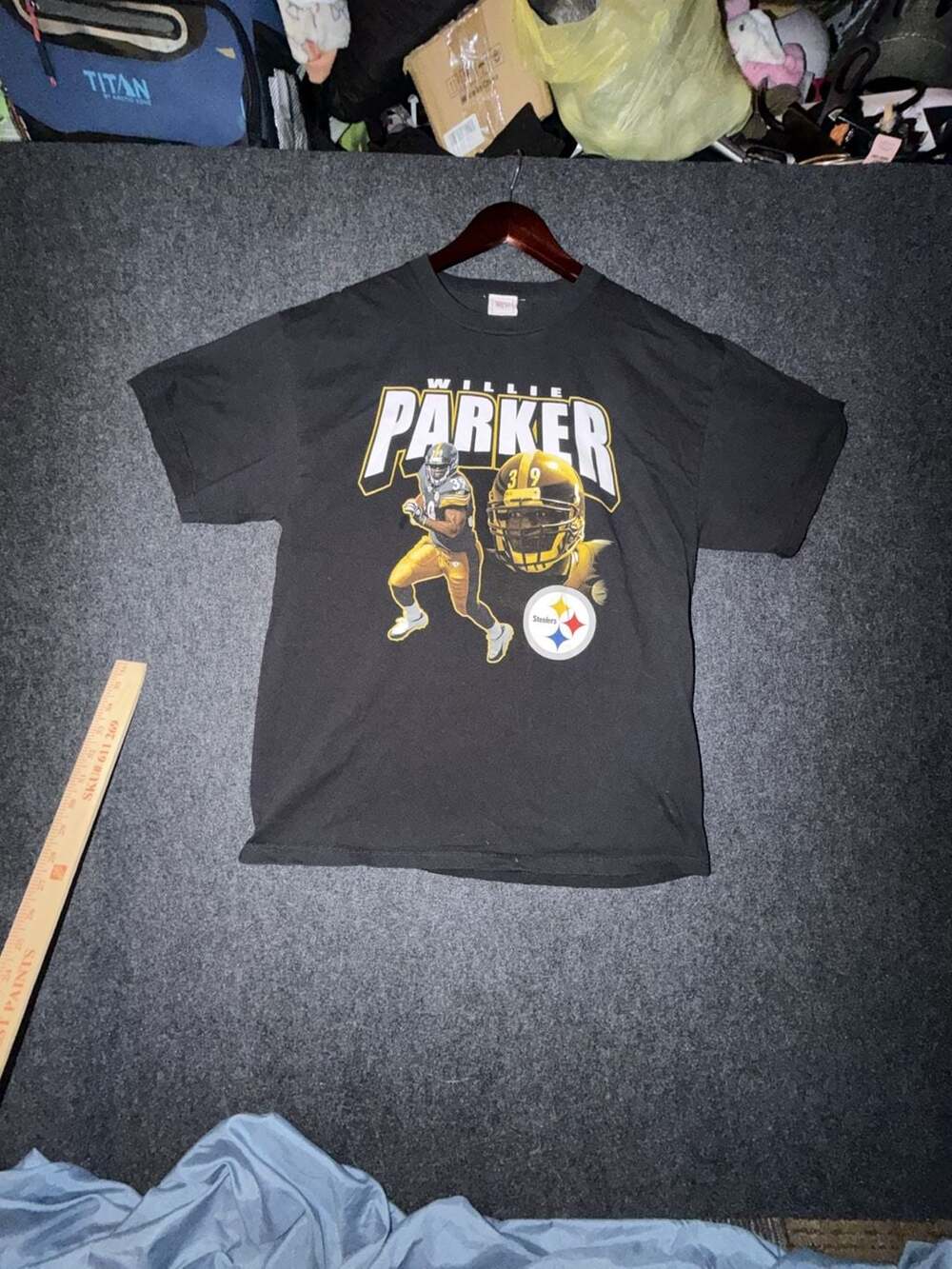 Vintage‎ Pittsburgh Steelers Willie Parker NFL Graphic T-Shirt Size Large 6-0073